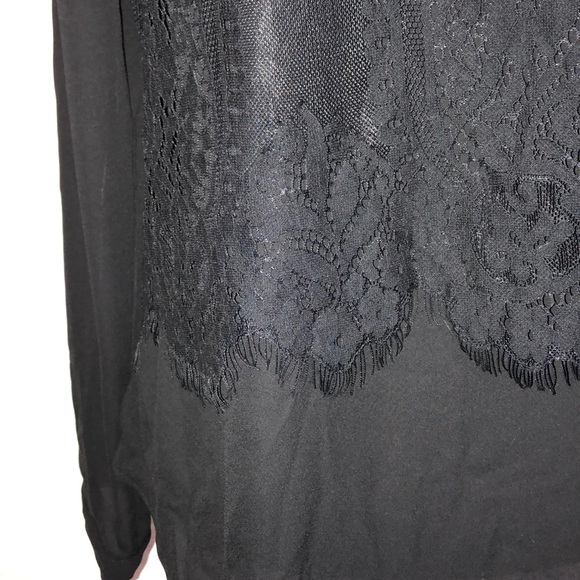 NWT NY Collection blouse w/eyelash lace Sz S - Picture 3 of 5